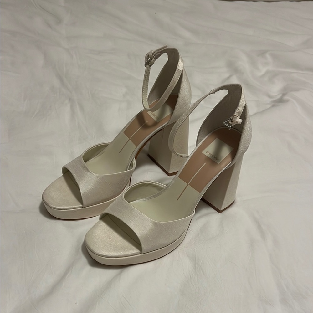 Dolce Vita Ivory Platform Block Heel Sandals